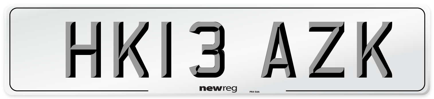 HK13 AZK Number Plate from New Reg